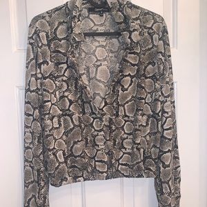 Snake print TOP ****BRAND NEW**** ruched on bottom